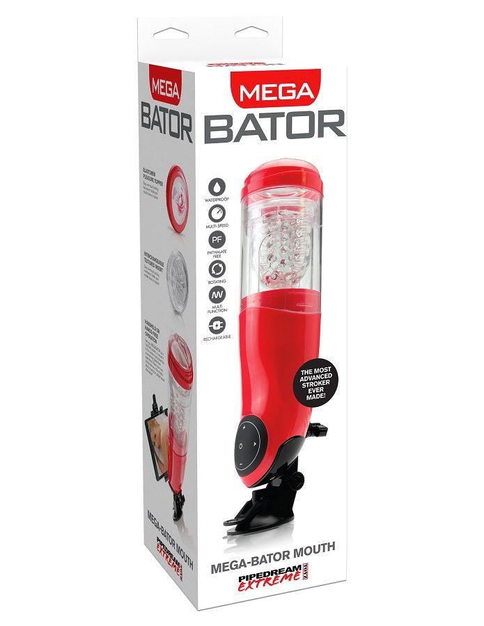 Extreme Toyz Pdx Mega Bator Usb Male Masturbator Mouth Red