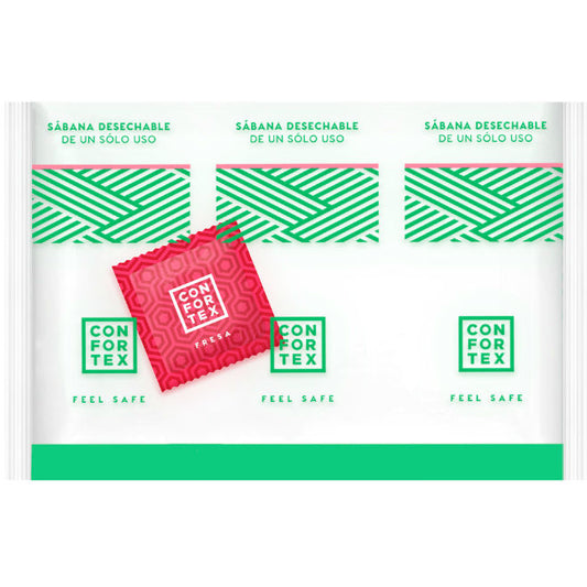 Confortex Disposable Hygienic Sheets, Individual Bag + Strawberry Condom