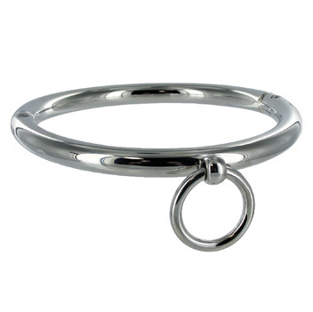 Metal Hard Bdsm Necklace With Ring 18Cm