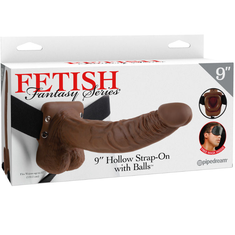Fetish Fantasy Series Series 9 Hollow Strap-On With Balls 22.9Cm Brown