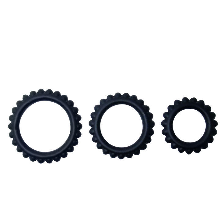 Baile For Him Baile - Titan Set 3Pcs Cock Ring Black 2.8 + 2.4 + 1.9 Cm
