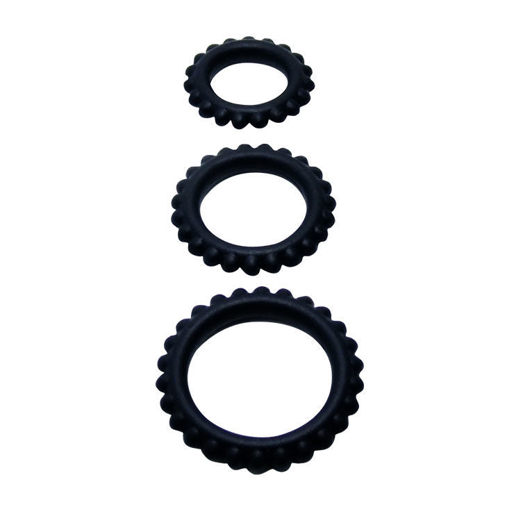 Baile For Him Baile - Titan Set 3Pcs Cock Ring Black 2.8 + 2.4 + 1.9 Cm