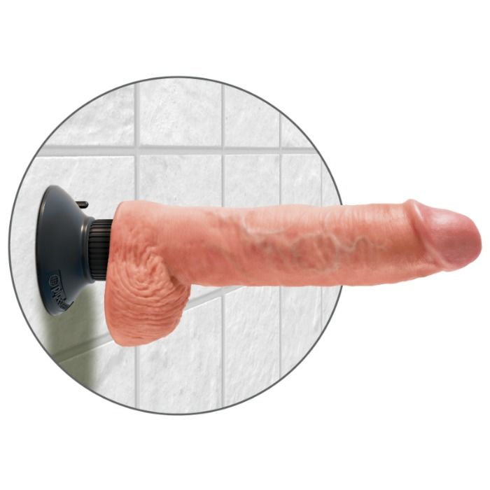 King Cock 25.5 Cm Vibrating Cock With Balls Flesh
