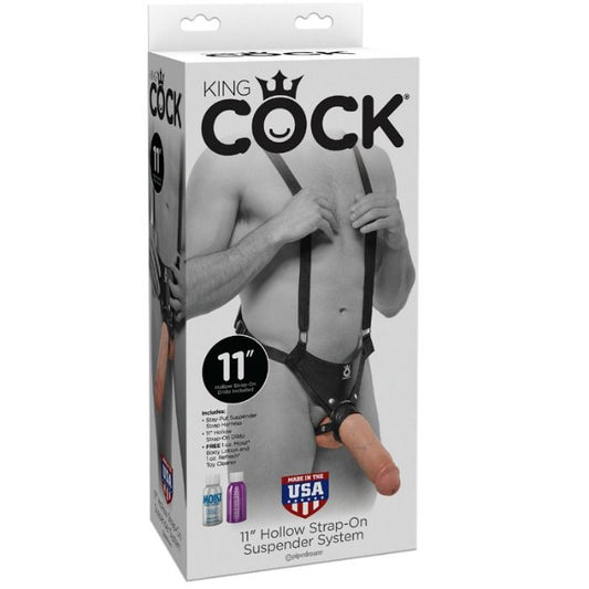 King Cock 28 Cm Hollow Strap-On Suspender System Flesh