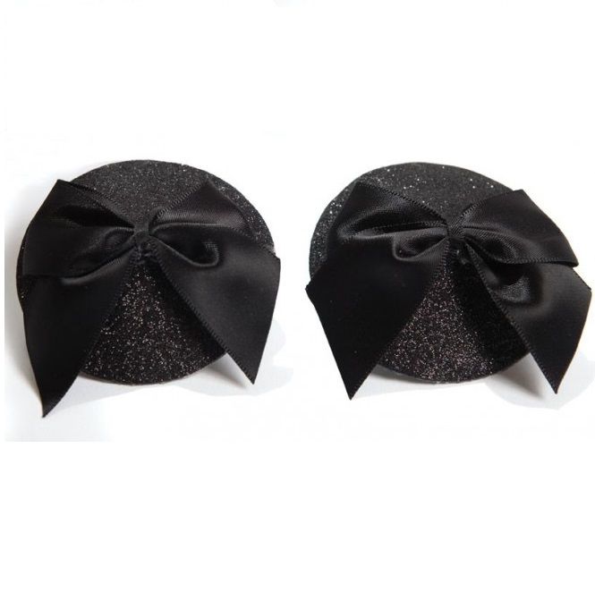 Bijoux Burlesque Pasties Bijoux - Burlesque Shiny Nipple Covers With Bow