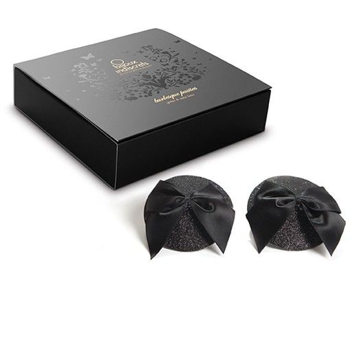 Bijoux Burlesque Pasties Bijoux - Burlesque Shiny Nipple Covers With Bow