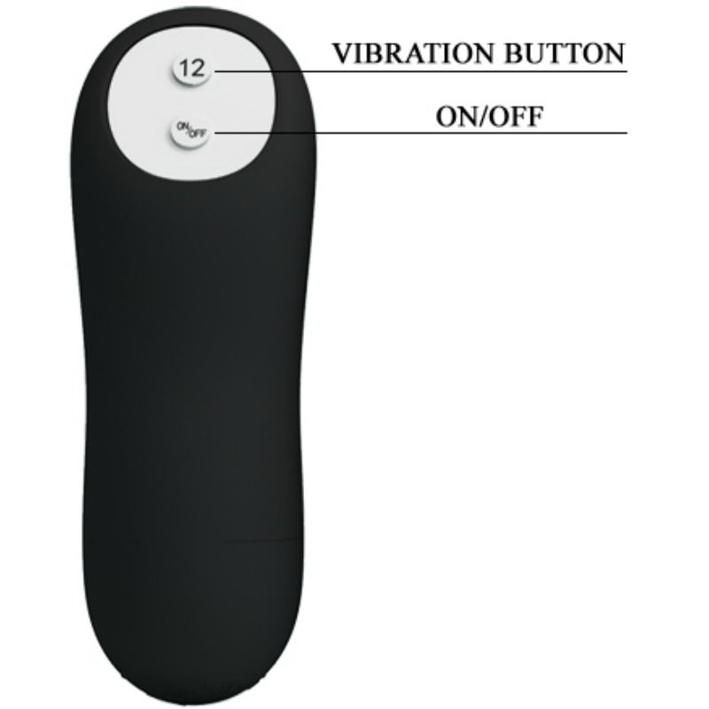 Pretty Love Bottom Pretty Love - Silicone Anal Plug Penis Form And 12 Vibration Modes Black