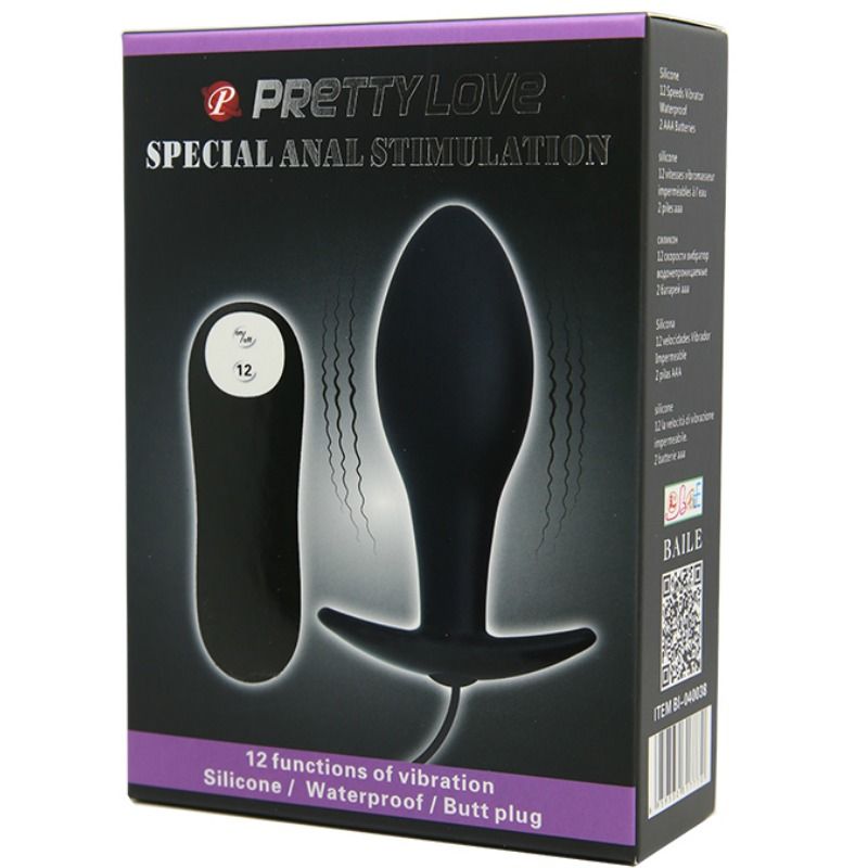 Pretty Love Bottom Pretty Love - Anal Plug Anchor Form Silicone 12 Vibration Modes Black