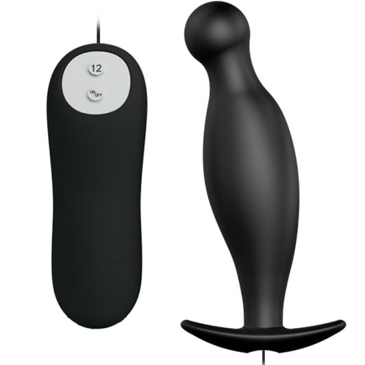 Pretty Love Silicone Anal Plug 12 Vibration Modes Black