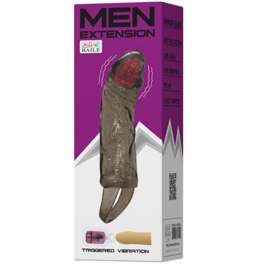 Baile For Him Baile - Penis Extender Sheath With Vibration And Strap For Testicles 13.5 Cm