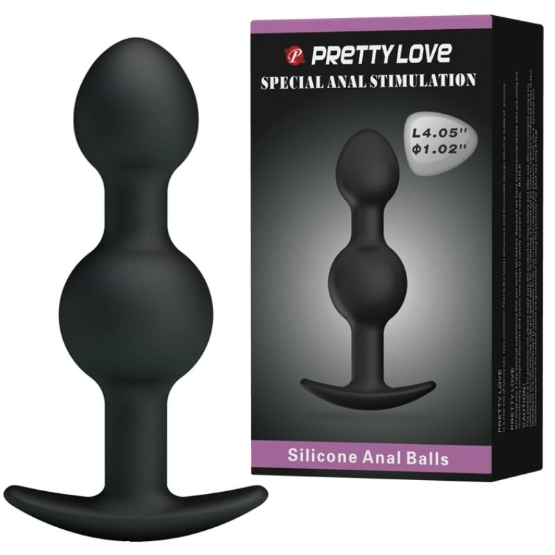 Pretty Love Bottom Pretty Love - Special Stimulation Silicone Anal Balls 10.3 Cm Black