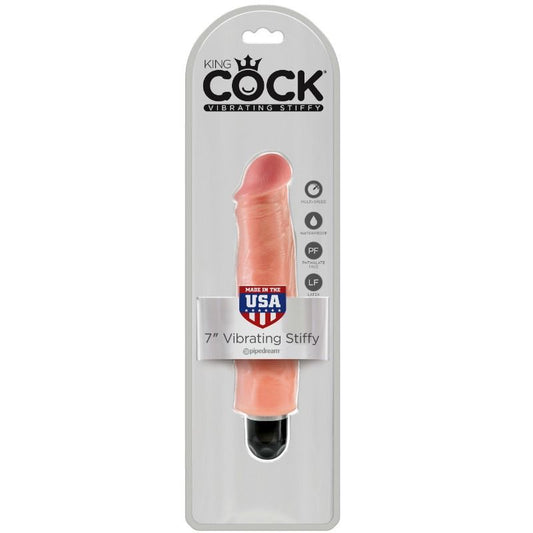 King Cock 17.8 Cm Vibrating Stiffy Flesh