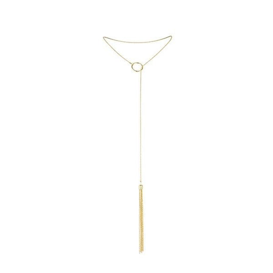 Bijoux Magnifique Bijoux - Magnifique Metal Necklace With Golden Fringes