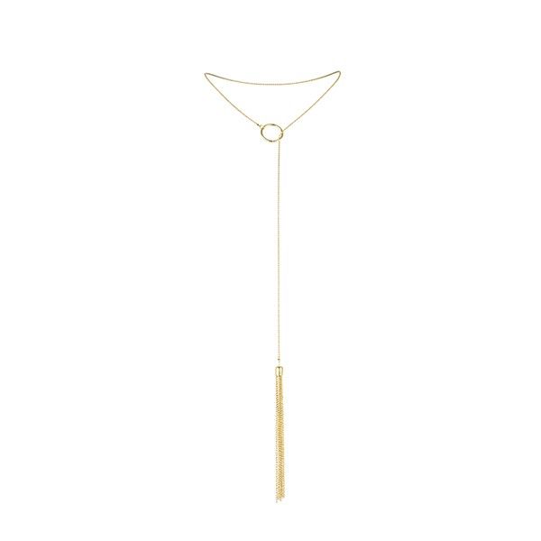 Bijoux Magnifique Bijoux - Magnifique Metal Necklace With Golden Fringes