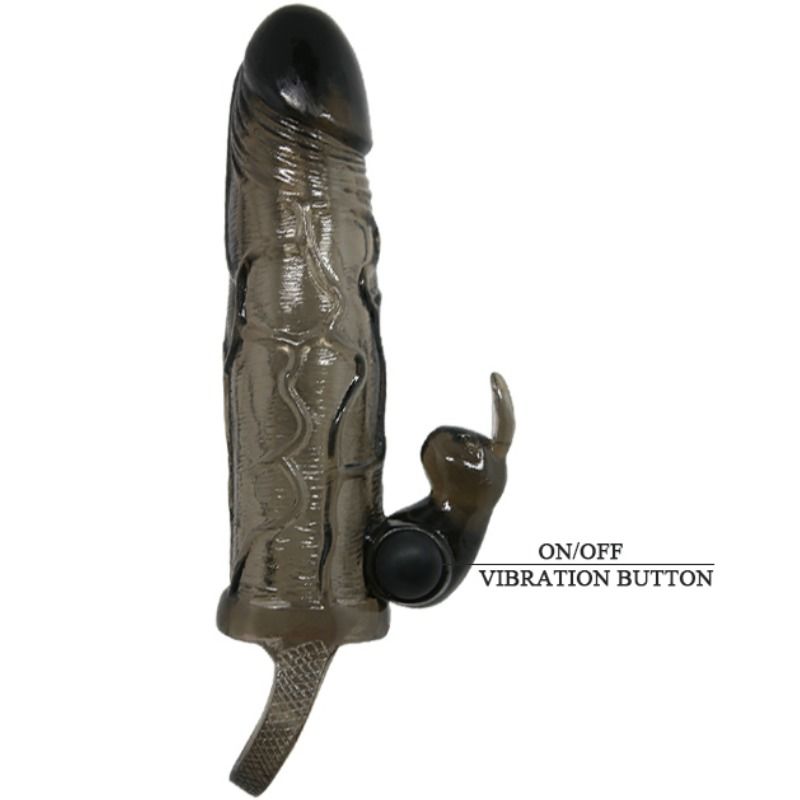 Baile For Him Baile - Brave Man Penis Cover With Rabbit Black 16.5 Cm