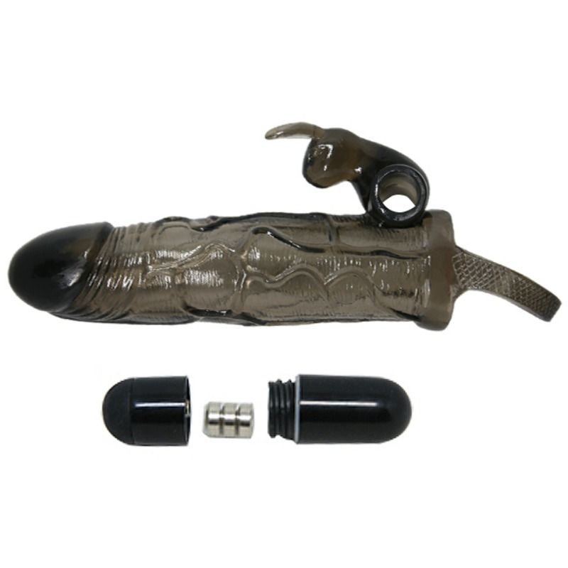 Baile For Him Baile - Brave Man Penis Cover With Rabbit Black 16.5 Cm