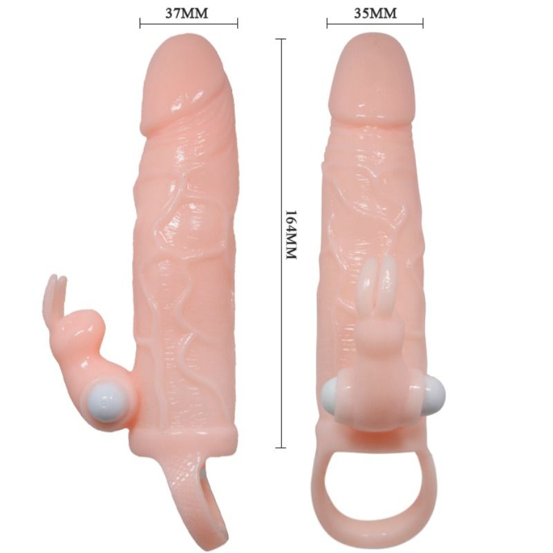 Baile For Him Baile - Brave Man Penis Cover With Rabbit And Double Engine Flesh 16.5 Cm