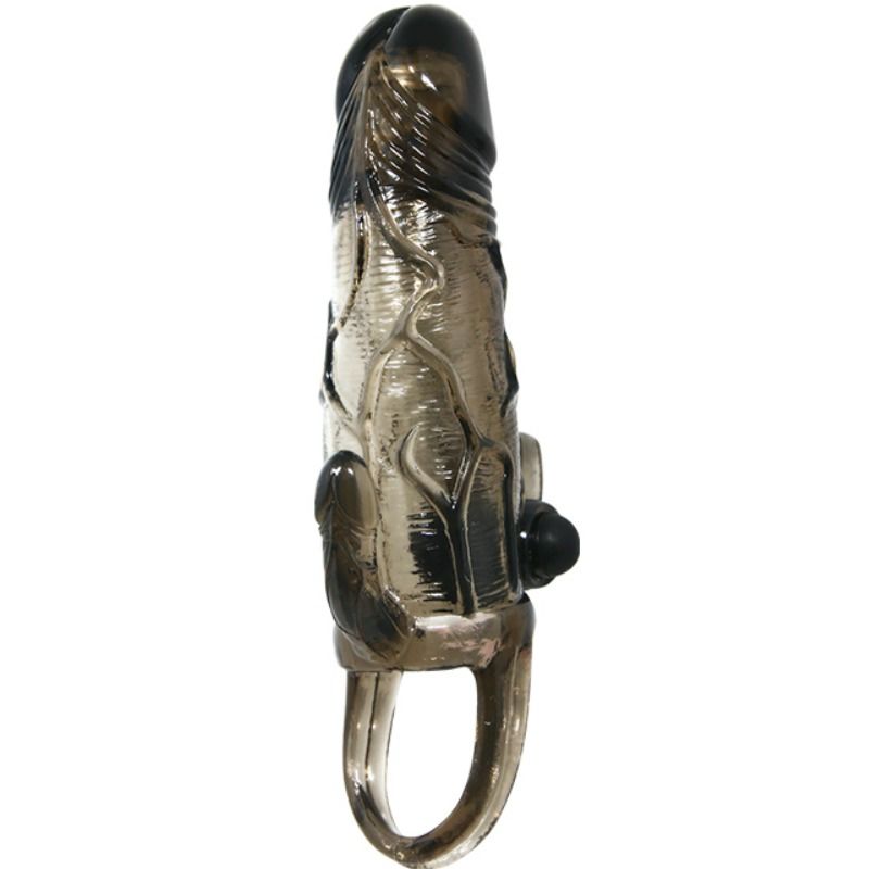 Baile For Him Baile - Brave Man Penis Cover With Clit And Anal Stimulation Double Bullet Black 16.5 Cm