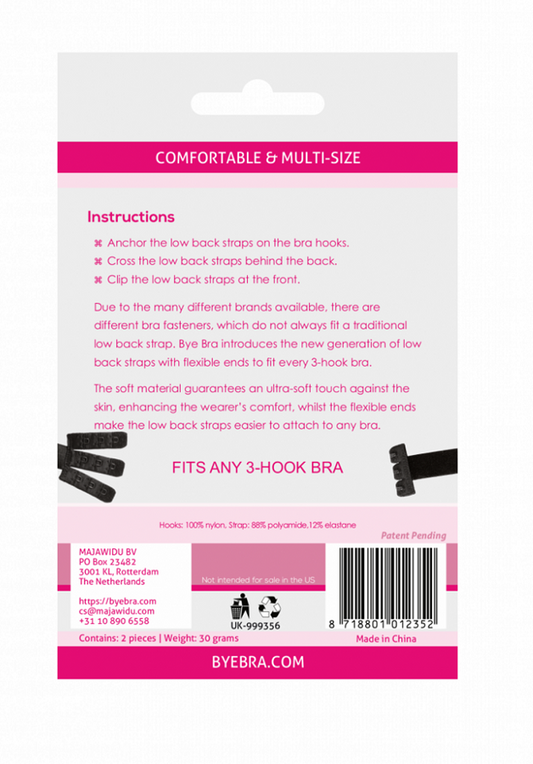 Bye Bra - Accessories Bye-Bra - Open Back Bra Adapter Black & White