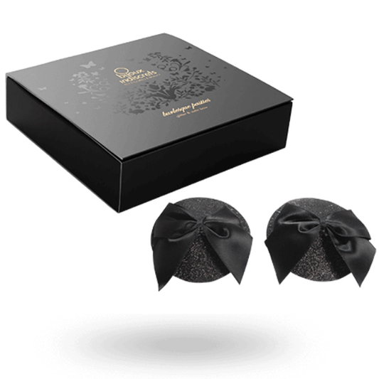 Bijoux Burlesque Pasties Bijoux - Burlesque Shiny Nipple Covers With Bow