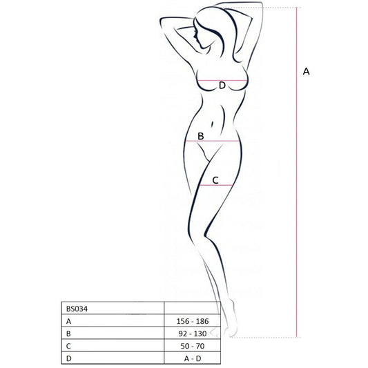 Passion Woman Passion - Woman Bs034 White Bodystocking One Size