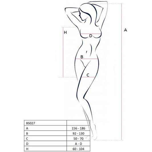 Passion Woman Bodystockings Passion - Woman Bs027 Black Dress Style Bodystocking One Size