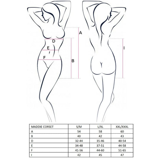 Passion Woman Corsets Passion - Woman Maddie Corset Negro Talla L/Xl