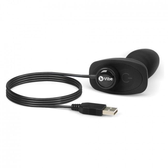 B-Vibe Rimming Remote Control Anal Plug Petite Black