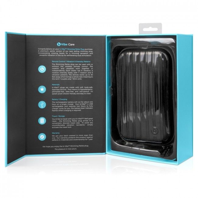 B-Vibe Rimming Remote Control Anal Plug Petite Black