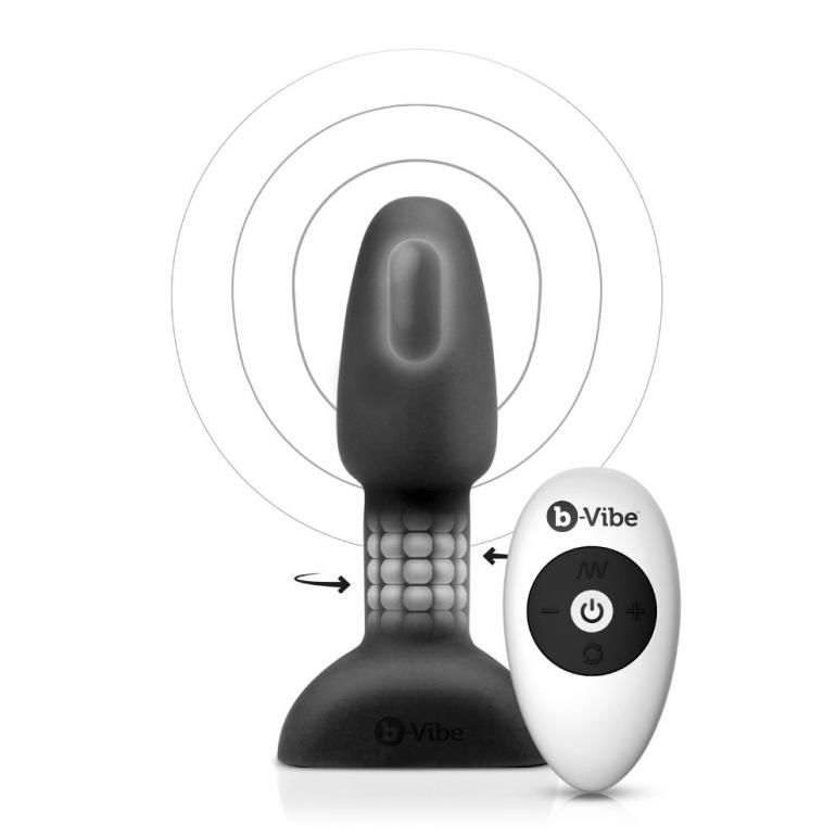 B-Vibe Rimming Remote Control Anal Plug Petite Black