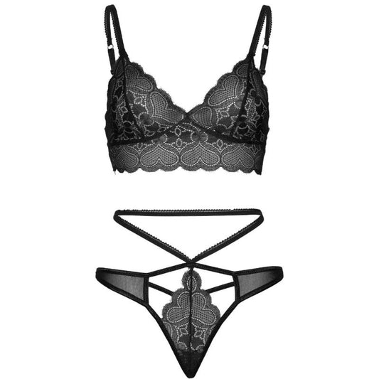 Leg Avenue Sets Leg Avenue - Set 2 Piezas Con Tanga Doble Tiranta M/L Negro