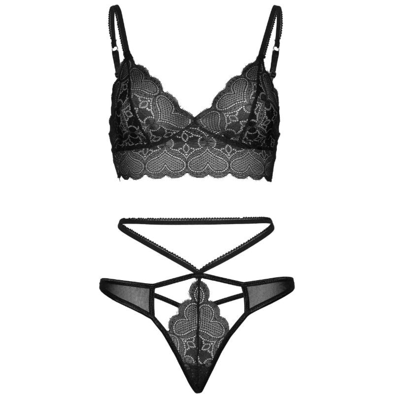 Leg Avenue Sets Leg Avenue - Set 2 Piezas Con Tanga Doble Tiranta M/L Negro