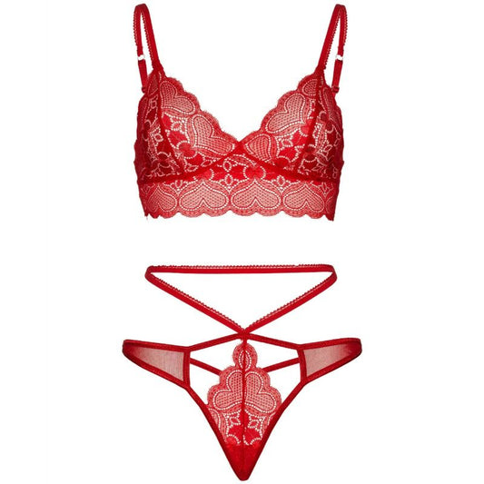 Leg Avenue Sets Leg Avenue - Set 2 Piezas Con Tanga Doble Tiranta M/L Rojo