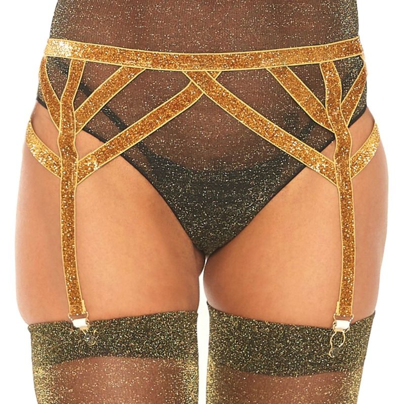 Leg Avenue Accessories Leg Avenue - Lurex Elastic Garter Belt One Size