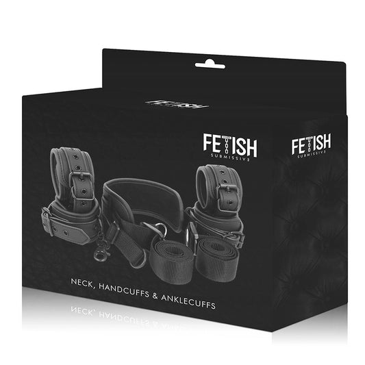 Fetish Submissive Bondage Fetish Submissive - Master Position With 4 Noprene-Lined Handcuffs