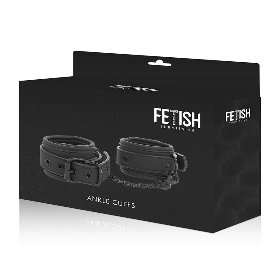 Fetish Submissive Bondage Fetish Submissive - Vegan Leather Ankle Cuffs With Noprene Lining
