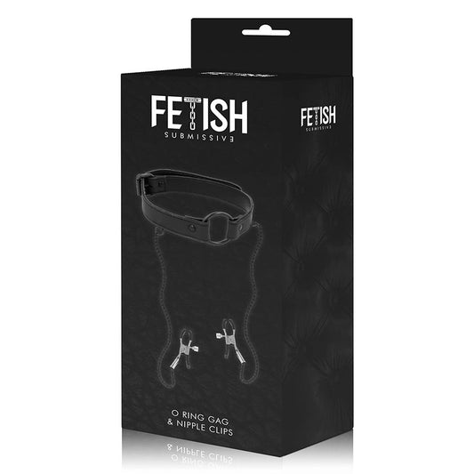 Fetish Submissive Bondage Fetish Submissive - Gag Ring With Nipple Clamps