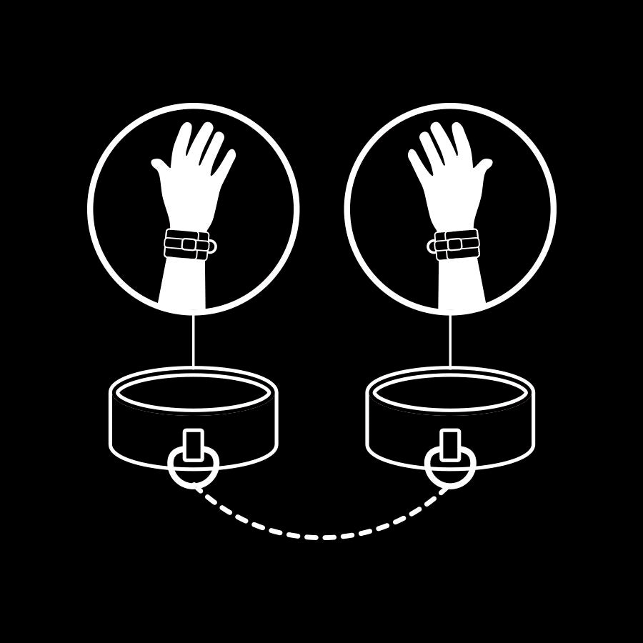Fetish Submissive Bondage Fetish Submissive - Vegan Leather Handcuffs With Noprene Lining