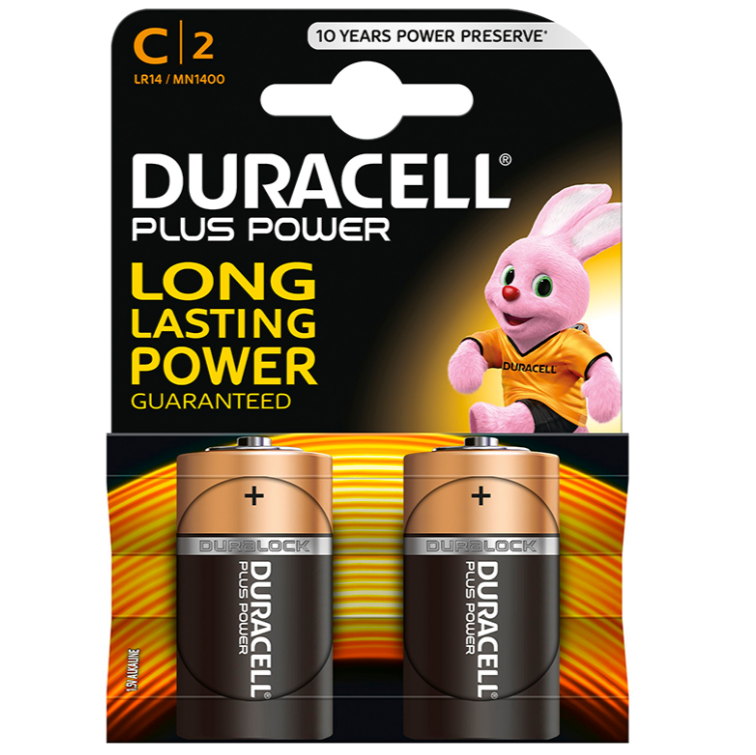 Duracell Plus Power Battery C Lr14 2 Units