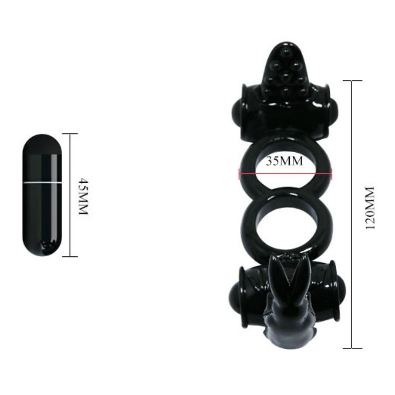 Baile For Him Baile - Sweet Ring Double Ring With Double Rabbit