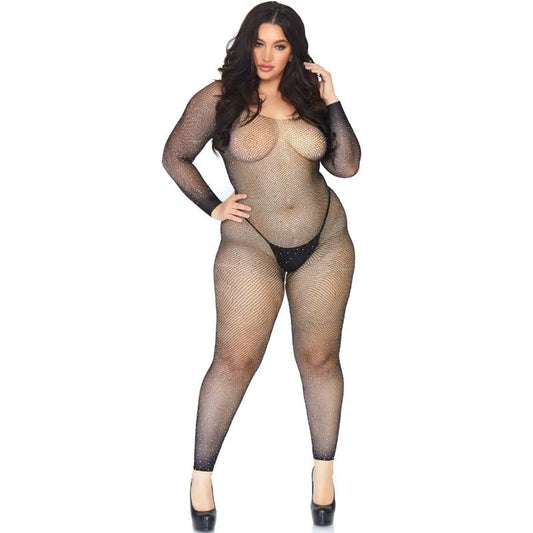 Leg Avenue Bodystockings Leg Avenue - Crystalized Net Body Stocking 1X-2X