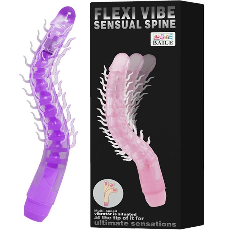 Baile Flexi Vibe Sensual Spine Bendable Vibrating Dildo Lilac 23.5 Cm