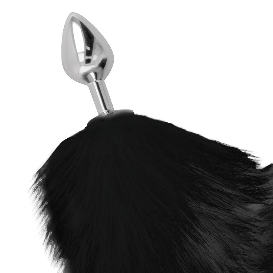 Darkness Anal Darkness - Silver Anal Plug 8 Cm With Black Tail