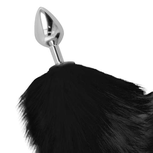 Darkness Anal Darkness - Silver Anal Plug 8 Cm With Black Tail