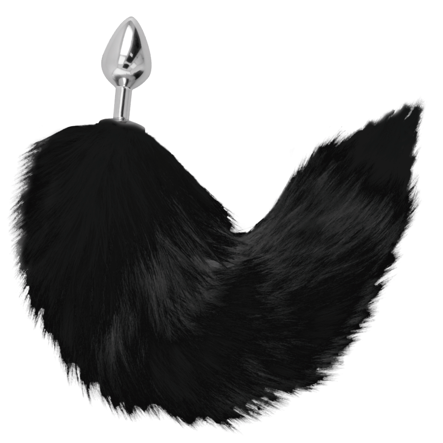 Darkness Anal Darkness - Silver Anal Plug 8 Cm With Black Tail