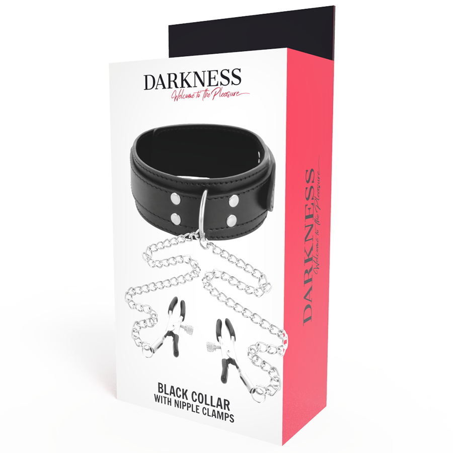 Darkness Bondage Darkness - Collar With Nipple Clamps Black
