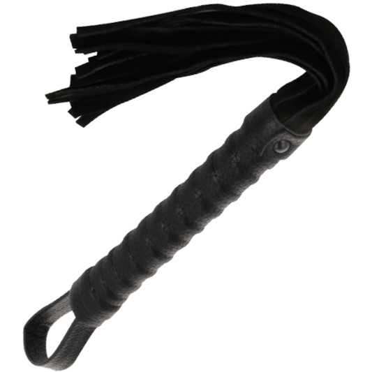 Darkness Sensations Darkness - Black Bondage Whip With Leather Handle