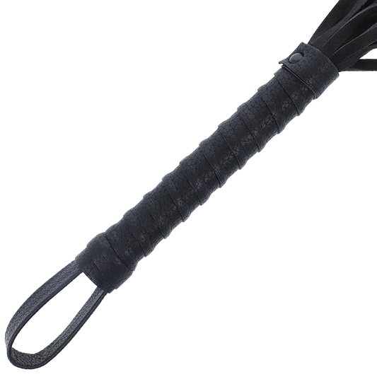 Darkness Sensations Darkness - Black Bondage Whip With Leather Handle