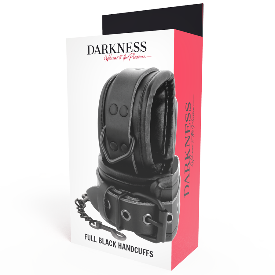 Darkness Bondage Darkness - Adjustable Black Leather Hands Handcuffs