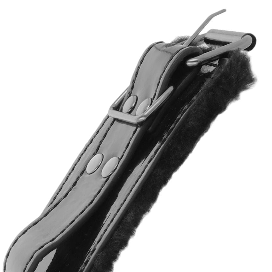 Darkness Bondage Darkness - Black Adjustable Leather Handcuffs With Padlock
